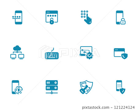 Simple vector icon on a theme password storage, server and data Simple vector icon on a theme password storage, server and data 121224124