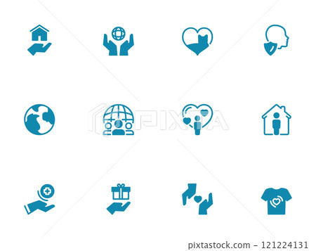 Simple vector icon on a theme help and charity 121224131