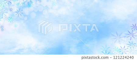 A light blue sparkling winter background with the image of snow 121224240