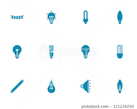 Simple vector icon on a theme types of light bulbs 121224250