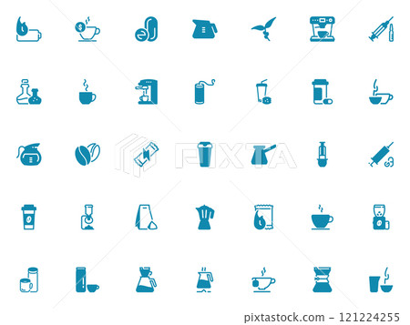 Simple vector icon on a theme coffee, caffeine, alternative 121224255