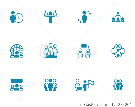 Simple vector icon on a theme people, group, teamwork 121224264