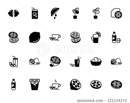 Simple vector icon on a theme lemon Simple vector icon on a theme lemon 121224272