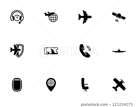 Simple vector icon on a theme airplane Simple vector icon on a theme airplane 121224273