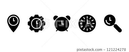 Simple vector icon on a theme clock, time Simple vector icon on a theme clock, time 121224278