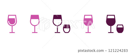 Simple vector icon on a theme wine glass 121224283