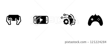 Simple vector icon on a theme gamer Simple vector icon on a theme gamer 121224284