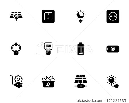 Simple vector icon on a theme electricity 121224285