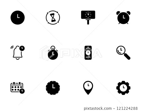 Simple vector icon on a theme time 121224288