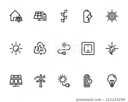 Simple vector icon on a theme alternative energy sources 121224299