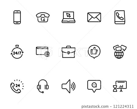 Simple vector icon on a theme contact us, feedback, message Simple vector icon on a theme contact us, feedback, message 121224311