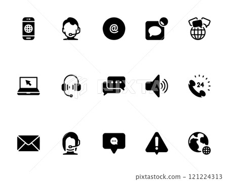 Simple vector icon on a theme contact us, online, live, operator 121224313