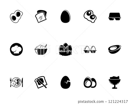 Simple vector icon on a theme food, egg, breakfast Simple vector icon on a theme food, egg, breakfast 121224317