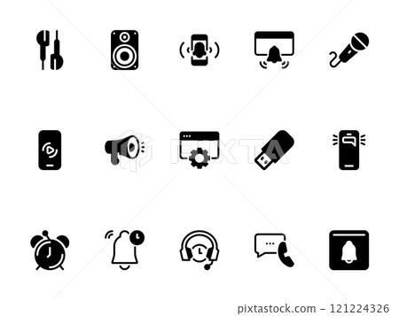 Simple vector icon on a theme sound Simple vector icon on a theme sound 121224326