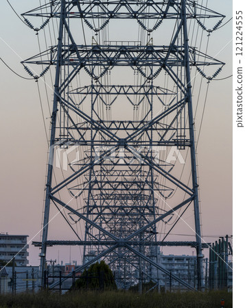 A power transmission tower seen from the front 121224555