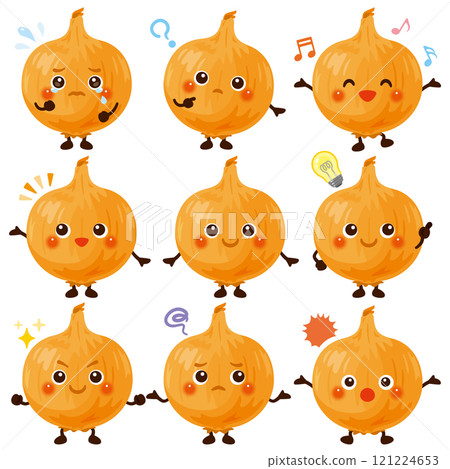 Onion character facial expression set Onion character facial expression set 121224653