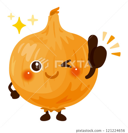 Onion character illustration giving a good sign 121224656