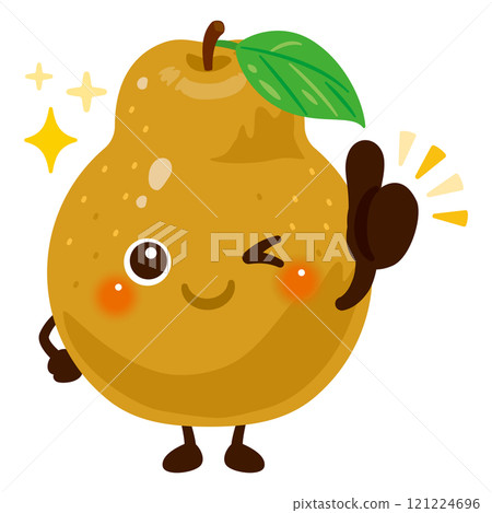 棕色梨的人物插圖給了一個好兆頭 121224696