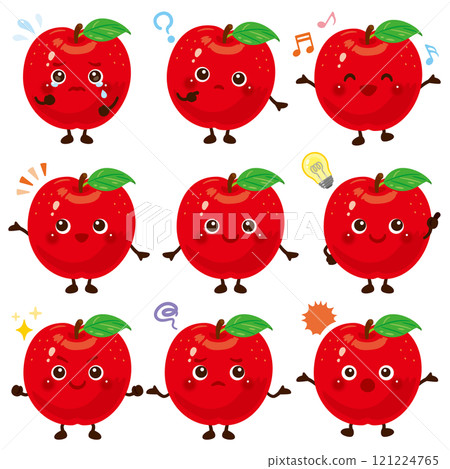 Apple character facial expression set 121224765