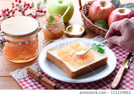 Apple jam toast Apple jam toast 121224862