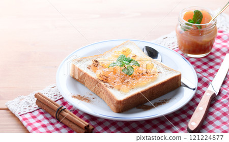 Apple jam toast Apple jam toast 121224877
