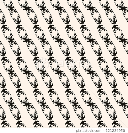 Simple floral texture, vintage geometric pattern with small flower silhouettes. Vector abstract monochrome background. Design for decor, wrapping Simple floral texture, vintage geometric pattern with small flower silhouettes. Vector abstract monochrome background. Design for decor, wrapping 121224950