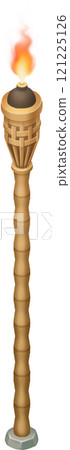 Traditional flaming bamboo torch 121225126