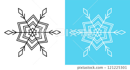 Snowflakes outline isolated Christmas illustration 121225301