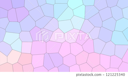 Pastel Mosaic Abstract Vector Background. Decorative Stained Glass Geometric Banner. Vitrage Texture 121225340