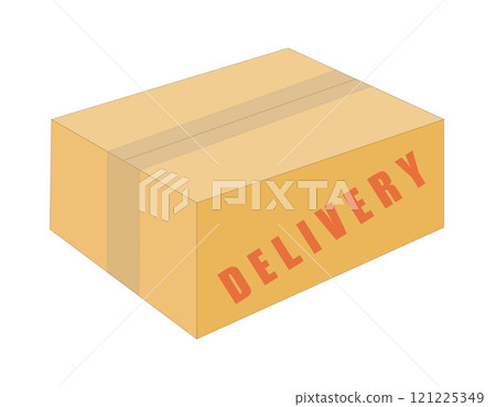 Delivery box flat isolated on white background Delivery box flat isolated on white background 121225349