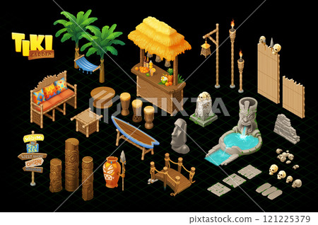 Huge collection of a tiki-inspired elements 121225379