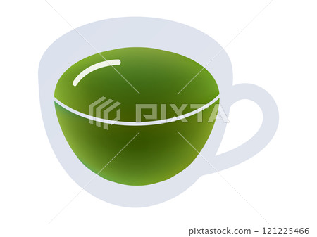 Vector illustration of matcha in a clear glass cup 121225466