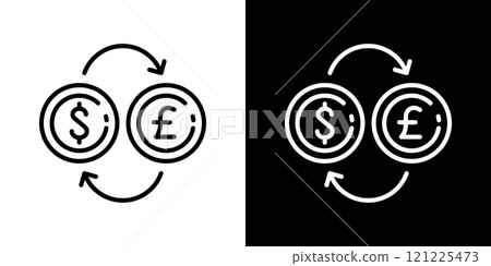 Dollar simple line icon 121225473