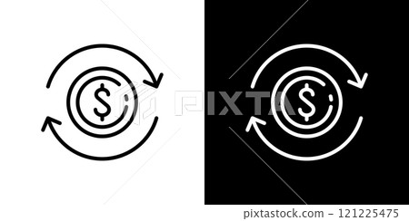 Dollar simple line icon 121225475