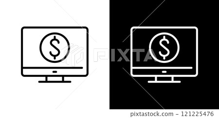 Dollar simple line icon 121225476