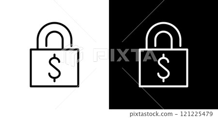 Dollar simple line icon Dollar simple line icon 121225479
