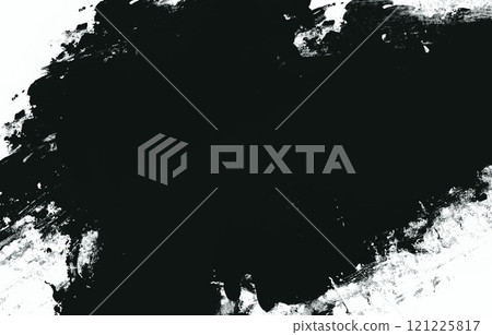 Black and white brush stroke abstract background, rough monochrome design 121225817