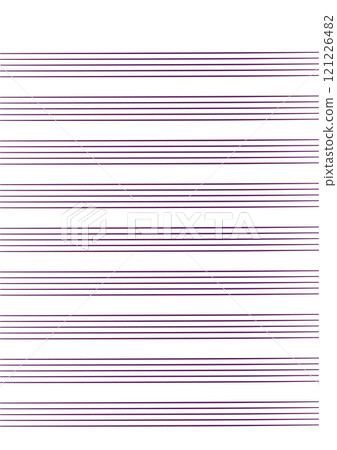 Graph paper. Printable grid paper with stave on a white background. A blank music sheet paper with staff. Geometric pattern for composition, education, school. Realistic lined paper blank size A4 121226482