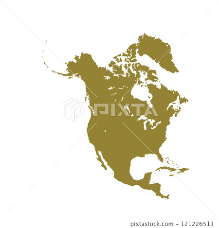 Map of North America, sign silhouette. World Map Globe. Vector Illustration isolated on white background. American continent 121226511