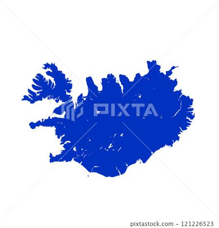 Map of Iceland, sign silhouette. World Map Globe. Vector Illustration isolated on white background. Europe continent 121226523