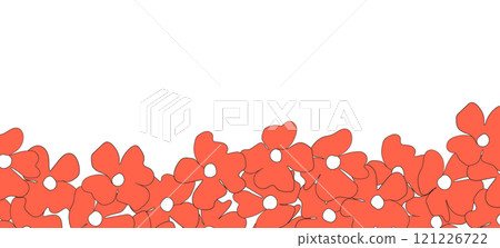 Spring illustration with tulips. Happy birthday, holiday, celebration greeting and invitation card. Colorful floral banner with flowers on light background. Modern floral compositions. Copy space 121226722