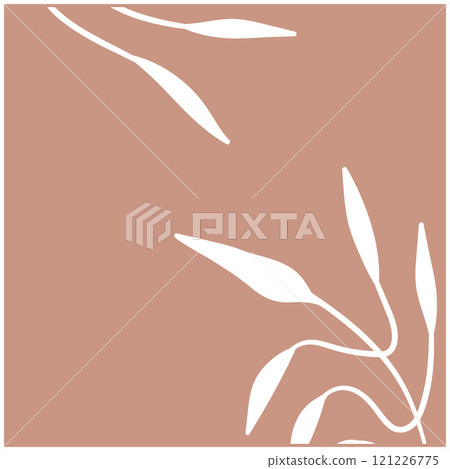 Print for kerchief, bandana, scarf, handkerchief, shawl, neck scarf. Squared pattern with ornament for fabric, textile, silk products. Paisley vector with abstract leaves. Floral folk tracery 121226775