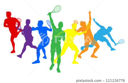 Silhouette Tennis Men Male Players Silhouettes Silhouette Tennis Men Male Players Silhouettes 121226776
