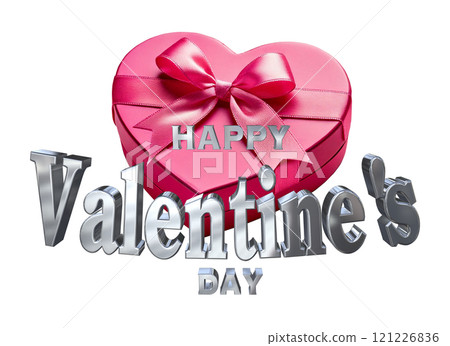 3DCG characters "Happy Valentine's Day" Silver, Silver 121226836