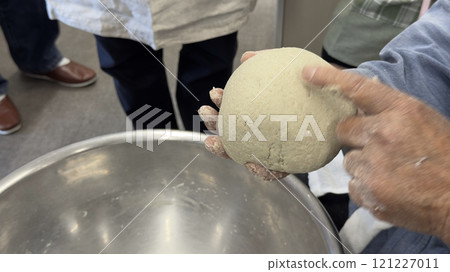 Making soba noodles using a soba-making bowl Making soba noodles using a soba-making bowl 121227011