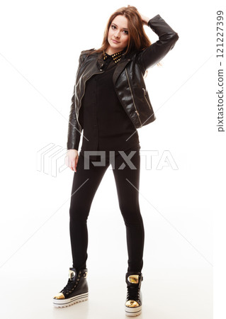 people concept - teenage girl in casual clothes 121227399