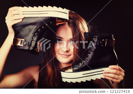 people concept - teenage girl in casual shoes people concept - teenage girl in casual shoes 121227419