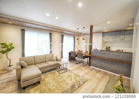 時尚明亮的客廳/餐廳 時尚明亮的客廳/餐廳 121228080