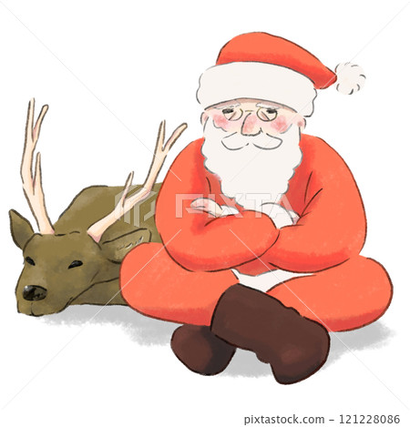 Santa Claus sitting with his arms folded Santa Claus sitting with his arms folded 121228086