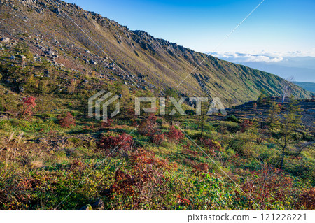 Autumn scenery of the hills at the southern foot of Mt. Kusatsu-Shirane 121228221